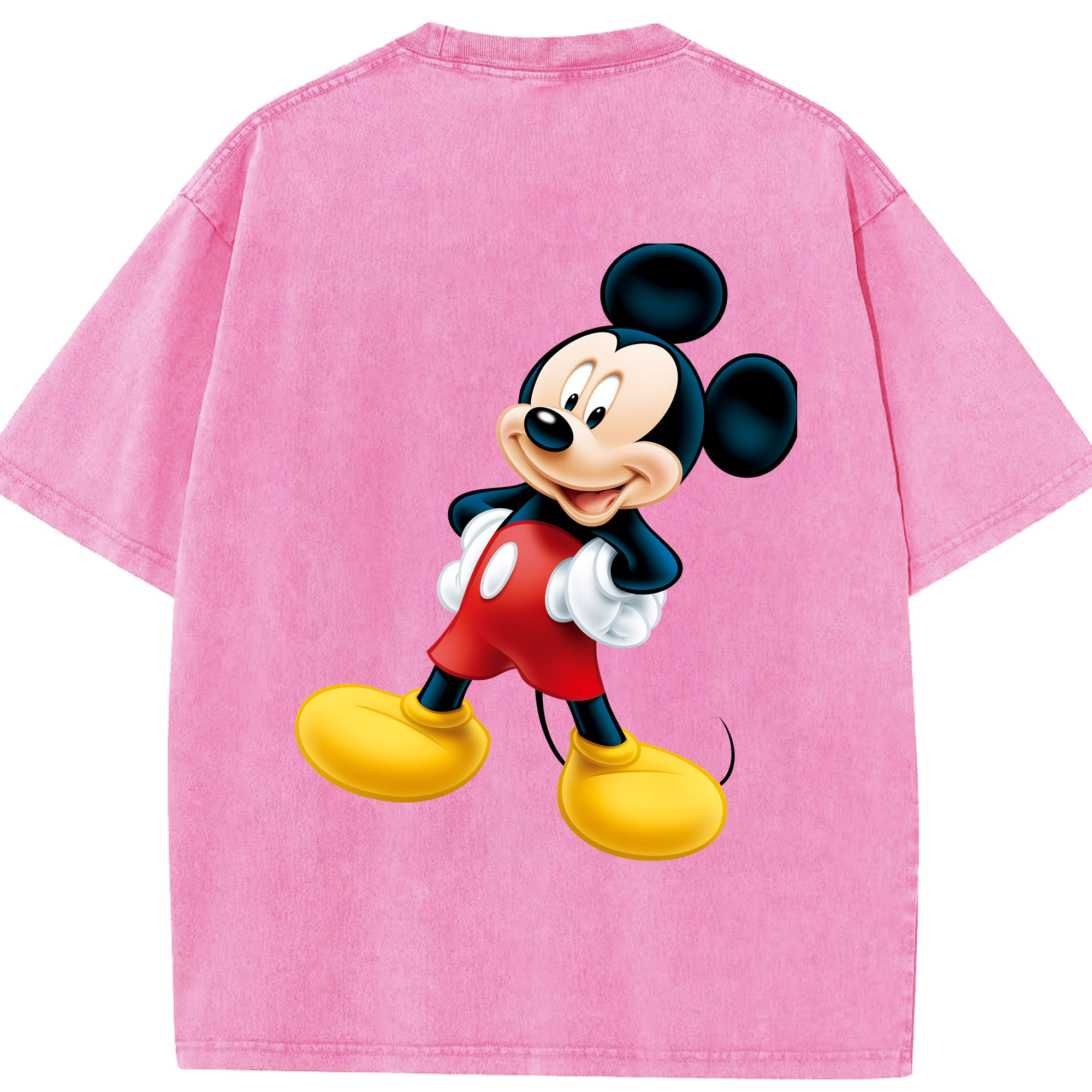 （画像用） ミッキーマウス Mickey Mouse 綿100% ヴィンテージ風 半袖Tシャツ（背面プリント）